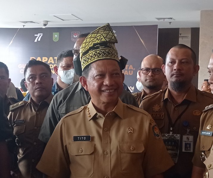 Mendagri Tito saat di Pekanbaru, Selasa (8/11/2022). Foto: Surya/Riau1.