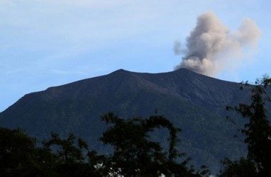 Gunung Marapi saat erupsi beberapa hari lalu