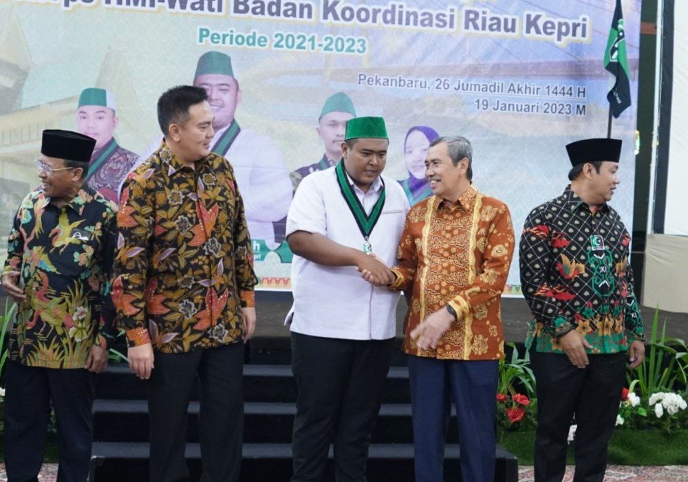 Gubri saat hadiri pelatikan pengurus HMI Badko Riau-Kepri