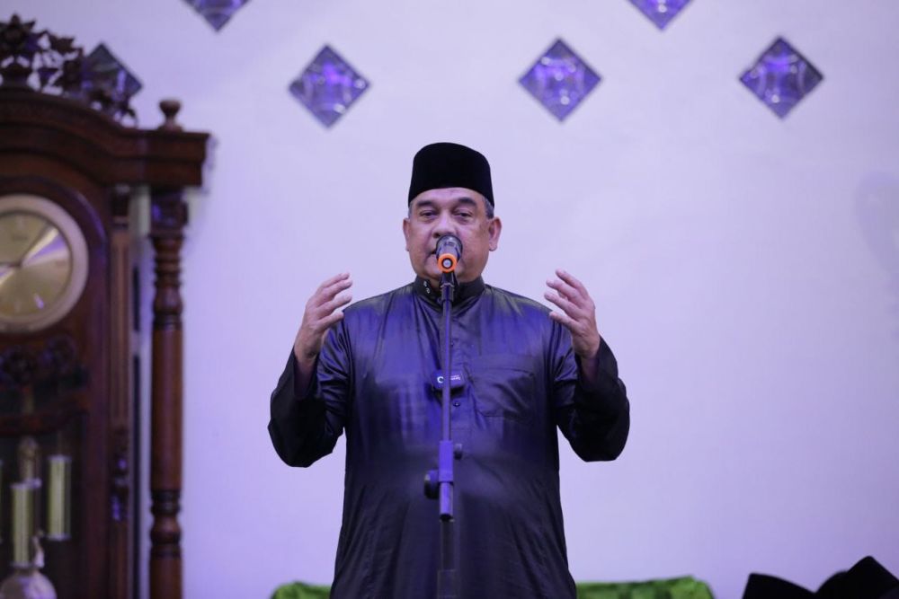 Wagubri Edy Natar saat safari ramadhan di Kota Dumai