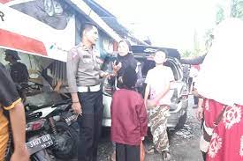 Lokasi tabrakan bus Trans Padang