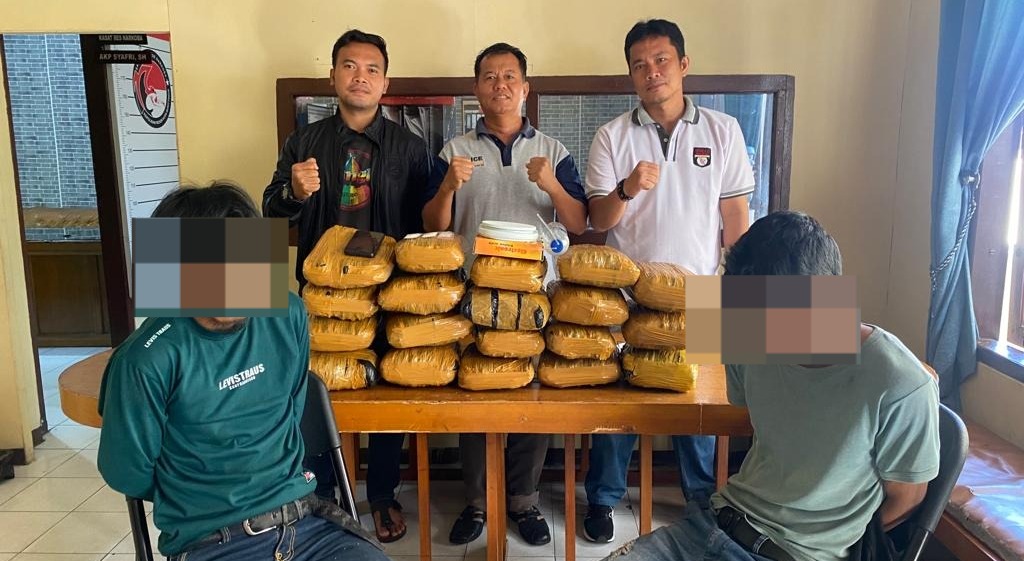 Pelaku pengedar ganja yang diamankan Sat Narkoba Polresta Bukittinggi/Net