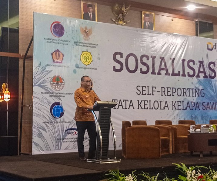 Direktur Investasi III BPKP Gumbira Budi Purnama dalam sosialisasi Self-Reporting di Hotel Pangeran Pekanbaru, Jumat (14/7/2023). Foto: Surya/Riau1.