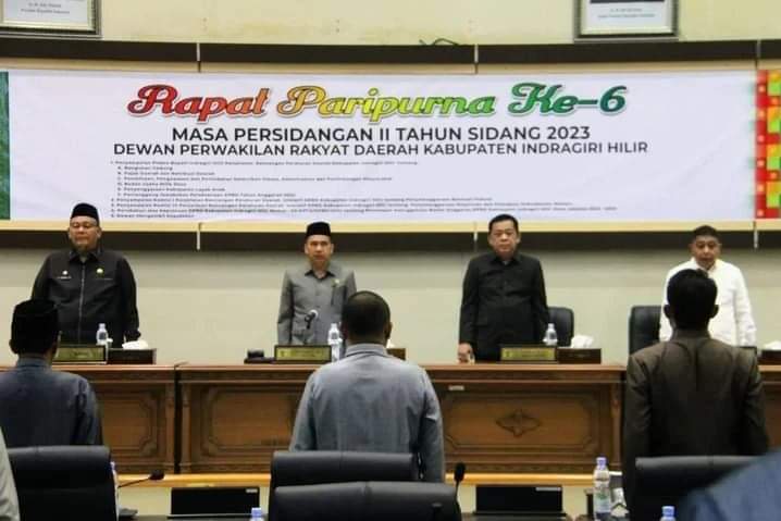 Ketua DPRD Inhil Pimpin Rapat Paripurna Agenda Penyampaian Enam Ranperda Tahun 2023.