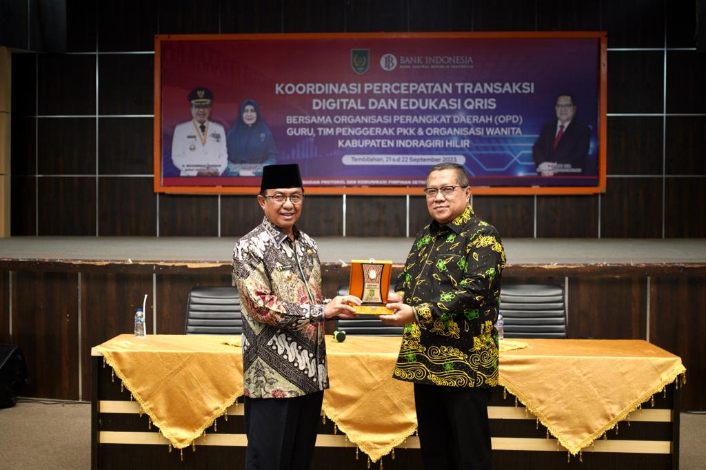 koordinasi percepatan transaksi digital dan edukasi Qris di Indragiri Hilir