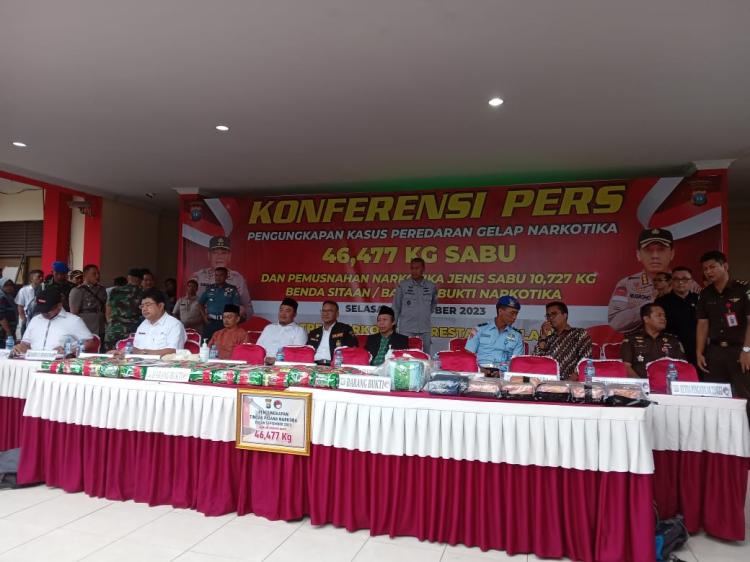 Konferensi pers kasus narkotika sabu 47 kilogram di Batam