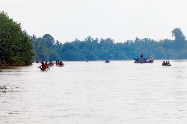 Proses pencarian korban tenggelam di Kuansing
