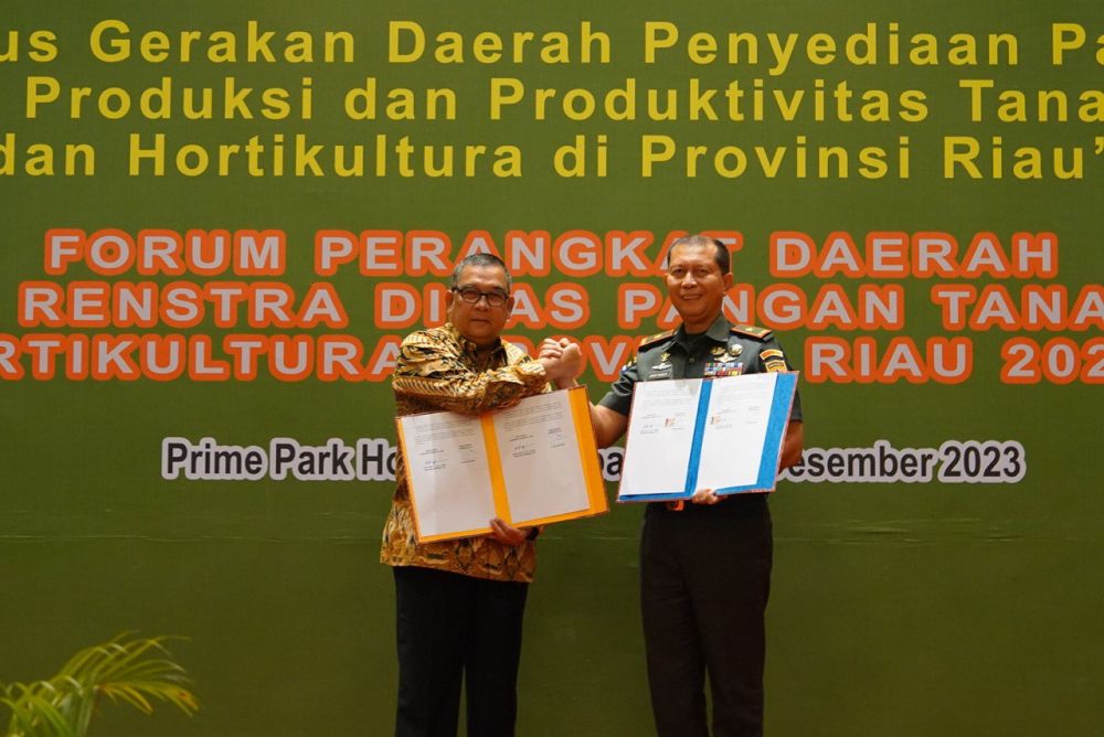 Usai penandatangan MoU Pemprov Riau dengan Korem 031/WB