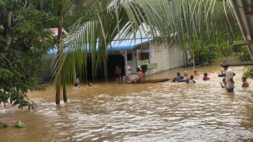 Kawasan terdampak banjir di Rokan Hulu