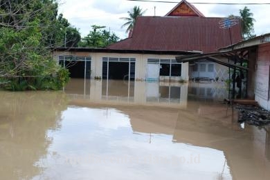 kawasan terdampak banjir di Riau