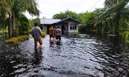 Kawasan terdampak banjir di Riau