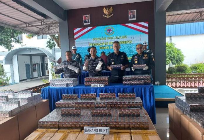 Barang bukti rokok ilegal yang akan diselundupkan/Gokepri.com