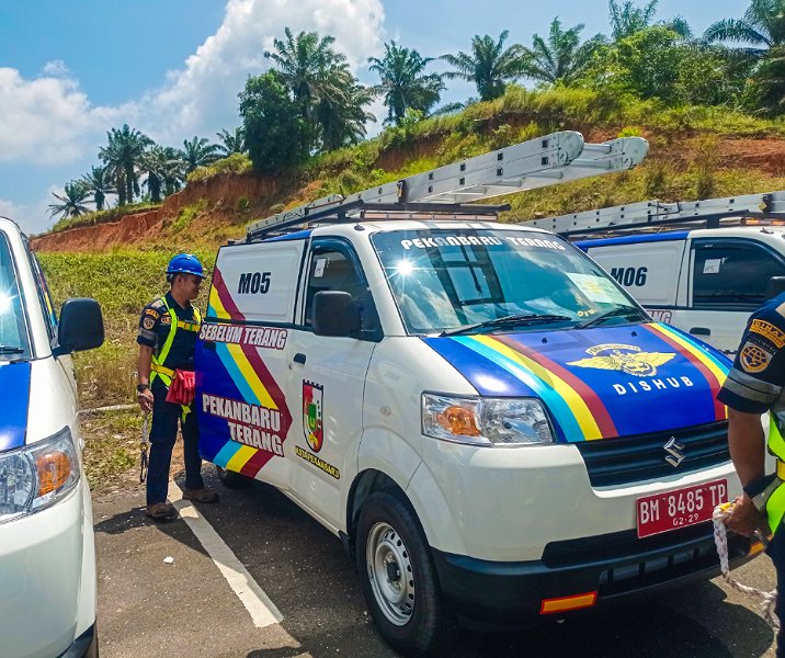 Mobil operasional layanan PJU Dishub Pekanbaru. Foto: Surya/Riau1.