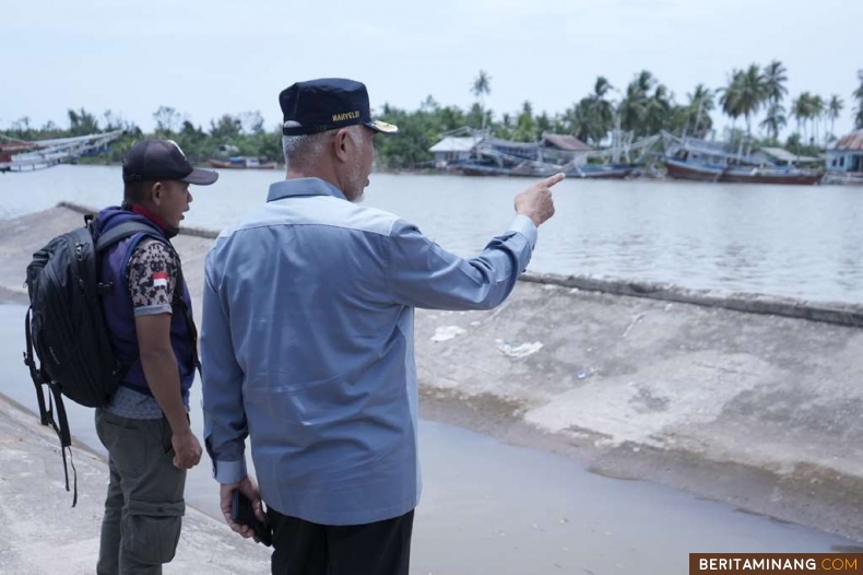 Gubernur Mahyeldi saat tinjau kondisi TPI Surantih Pesisir Selatan