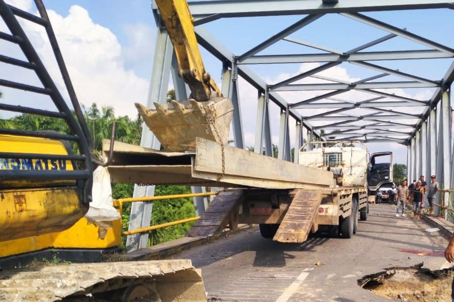 Penanganan abrasi pada Abutment Jembatan Teluk Sungkai