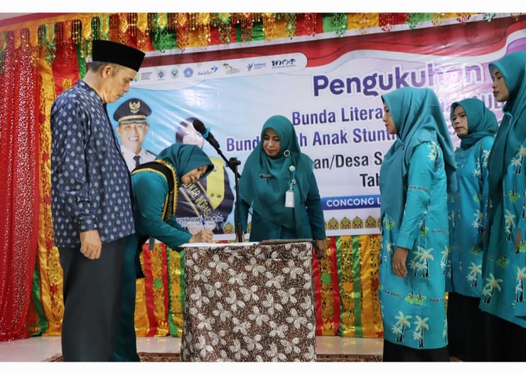 Pengukuhan Ketua Pembina Posyandu, Bunda Literasi/Bunda Baca, Bunda Asuh anak Stunting di Inhil