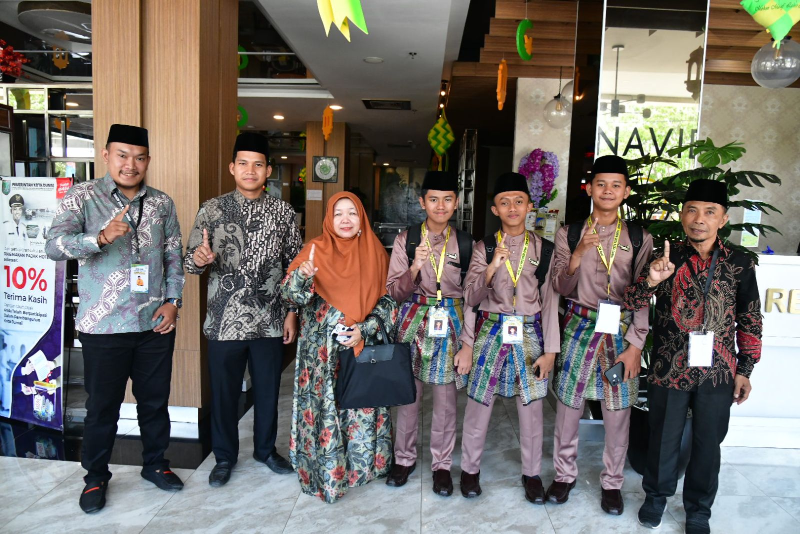 Peserta Cabang Fahmil Beregu Putra Kafilah Bengkalis di MTQ Riau