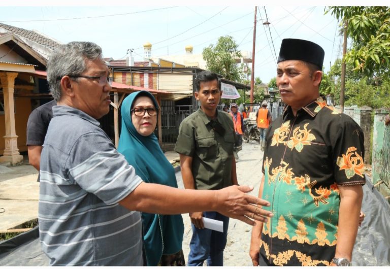 Pj Bupati Inhil, Herman tinjau drainase yang diutup bangunan