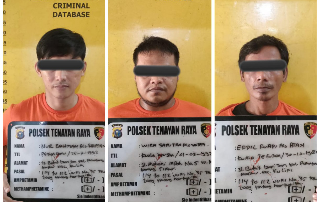 Asyik Pesta Sabu, 3 Pria di Tenayan Raya Dibekuk Polisi