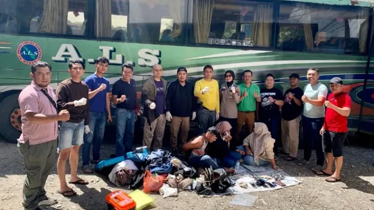 Penumpang Bus ALS Bawa Sabu yang diamankan petugas
