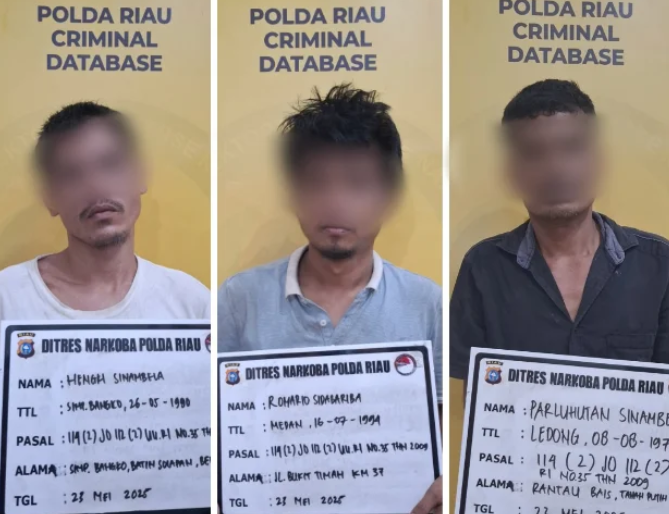 Lewat TikTok, Polda Riau Tangkap 3 Pria Usai Transaksi Narkoba