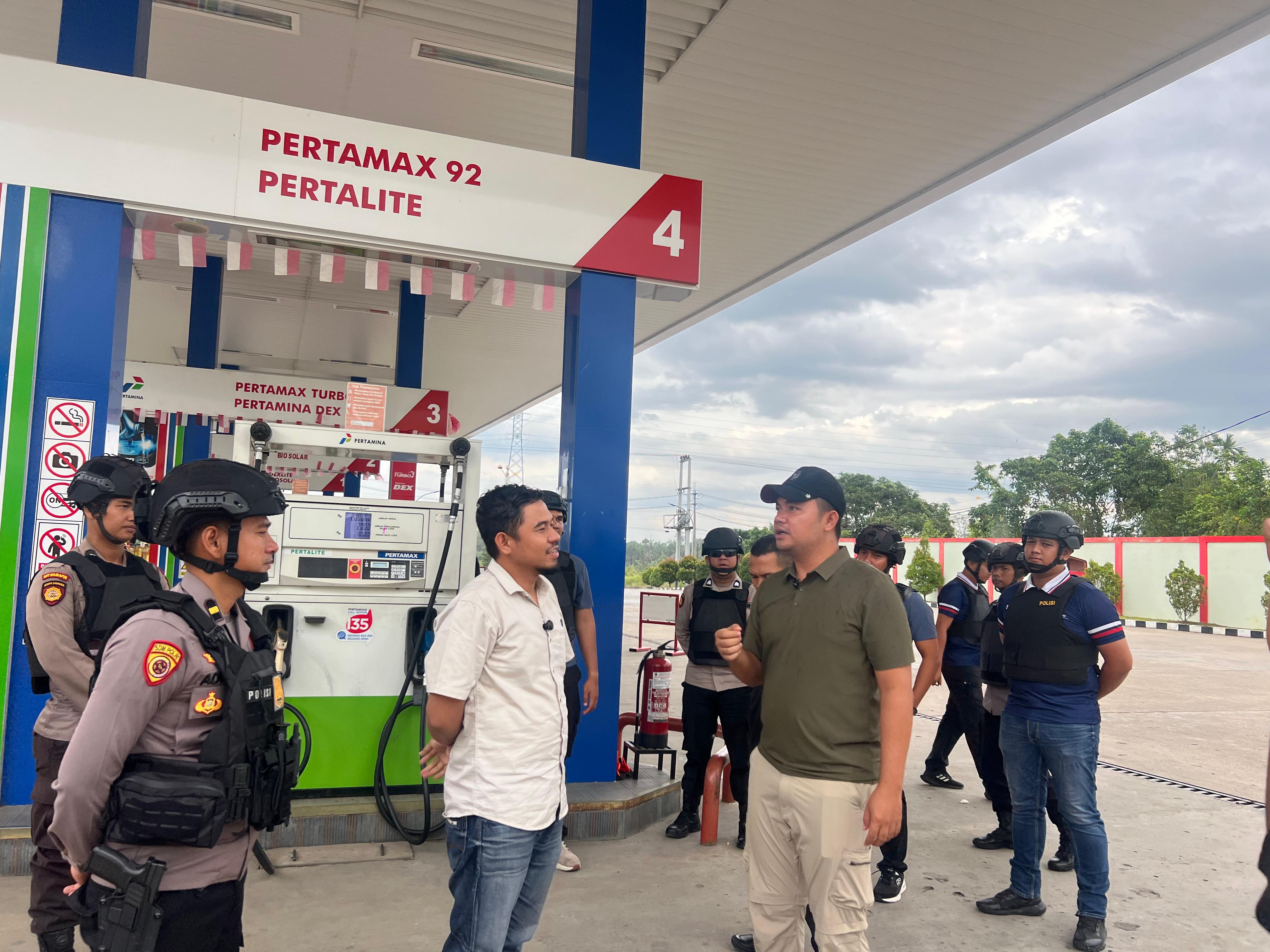 Tim Raga Polres Rohul Perketat Pengamanan SPBU di Tengah Kelangkaan BBM*