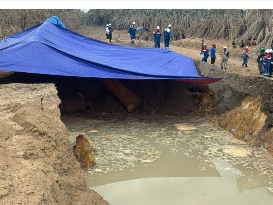 Lokasi pipa gas yang meledak di Inhu