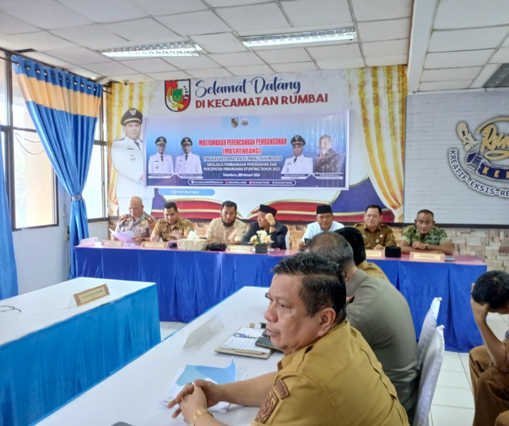 Wawako Pekanbaru Markarius Anwar menghadiri Musrenbang Kecamatan Rumbai, Senin (23/2/2026). Foto: Surya/Riau1.