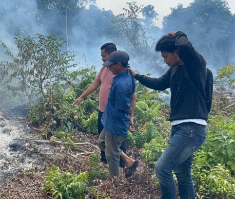 Satreskrim Polres Bengkalis Tangkap Pelaku Karhutla di Pendekik