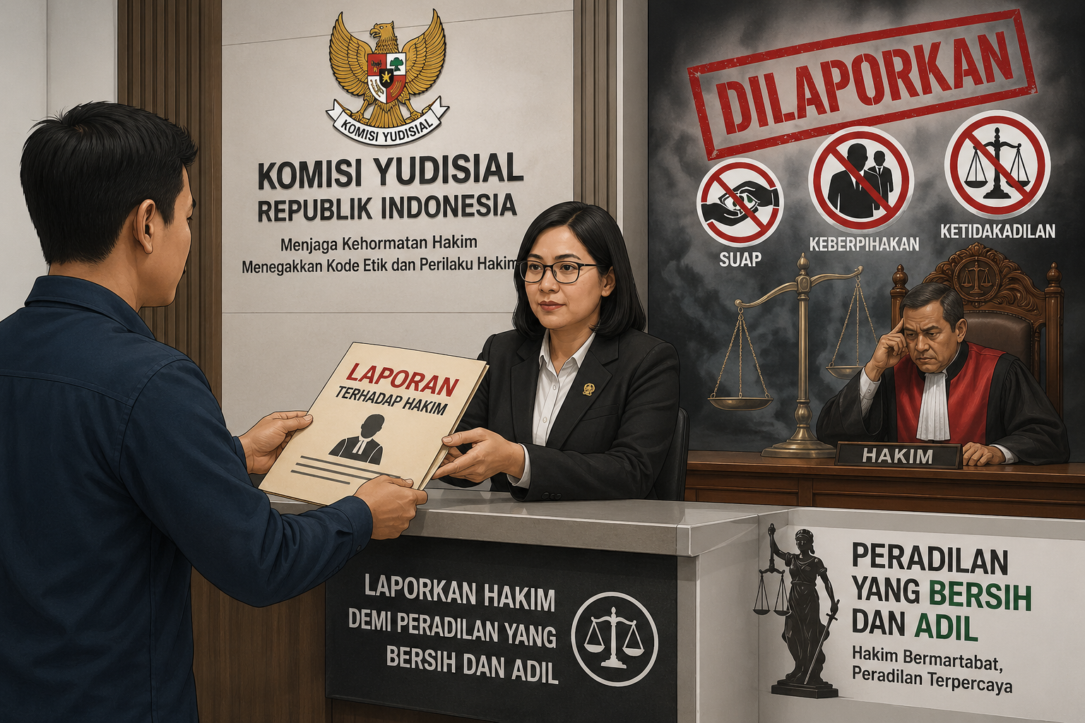 Ilustrasi laporan ke Komisi Yudisial RI