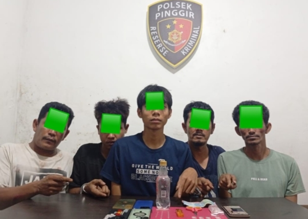 Polsek Pinggir Tangkap Lima Pelaku Narkotika