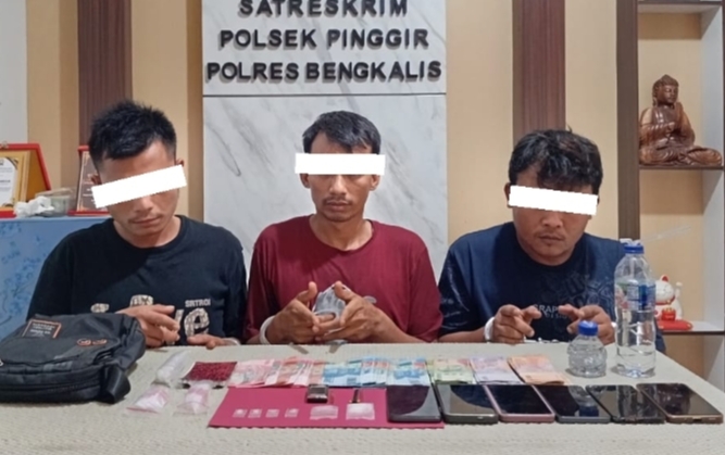 Polsek Pinggir Bongkar Peredaran Sabu di Kandis 4,22 Gram Disita