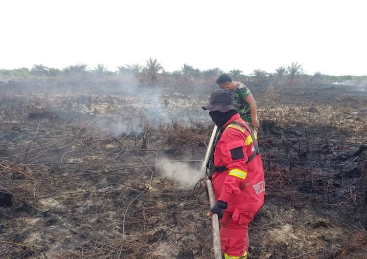 Pemadaman Lahan Terbakar di Rokan Hilir