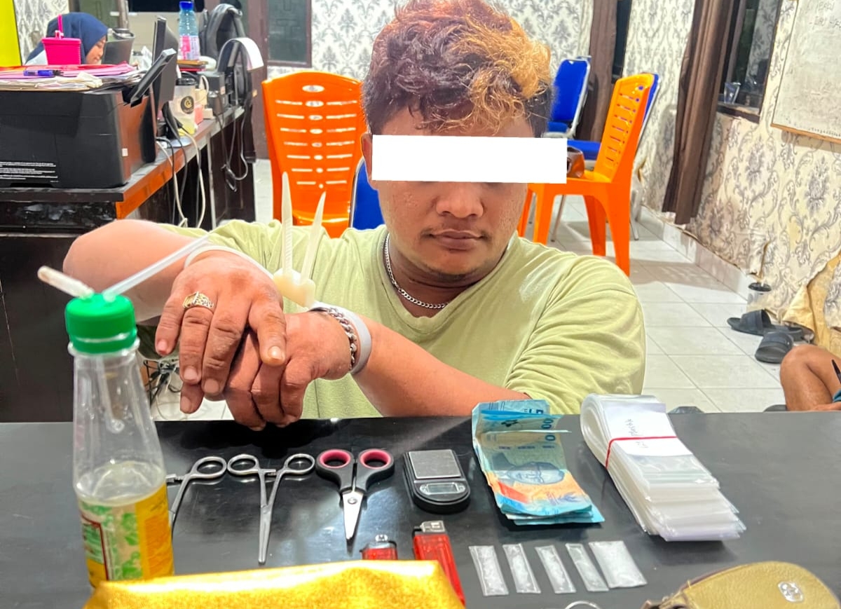 Polsek Rupat Kembali Ungkap Kasus Narkotika, Terduga Pelaku Positif Metamfetamin