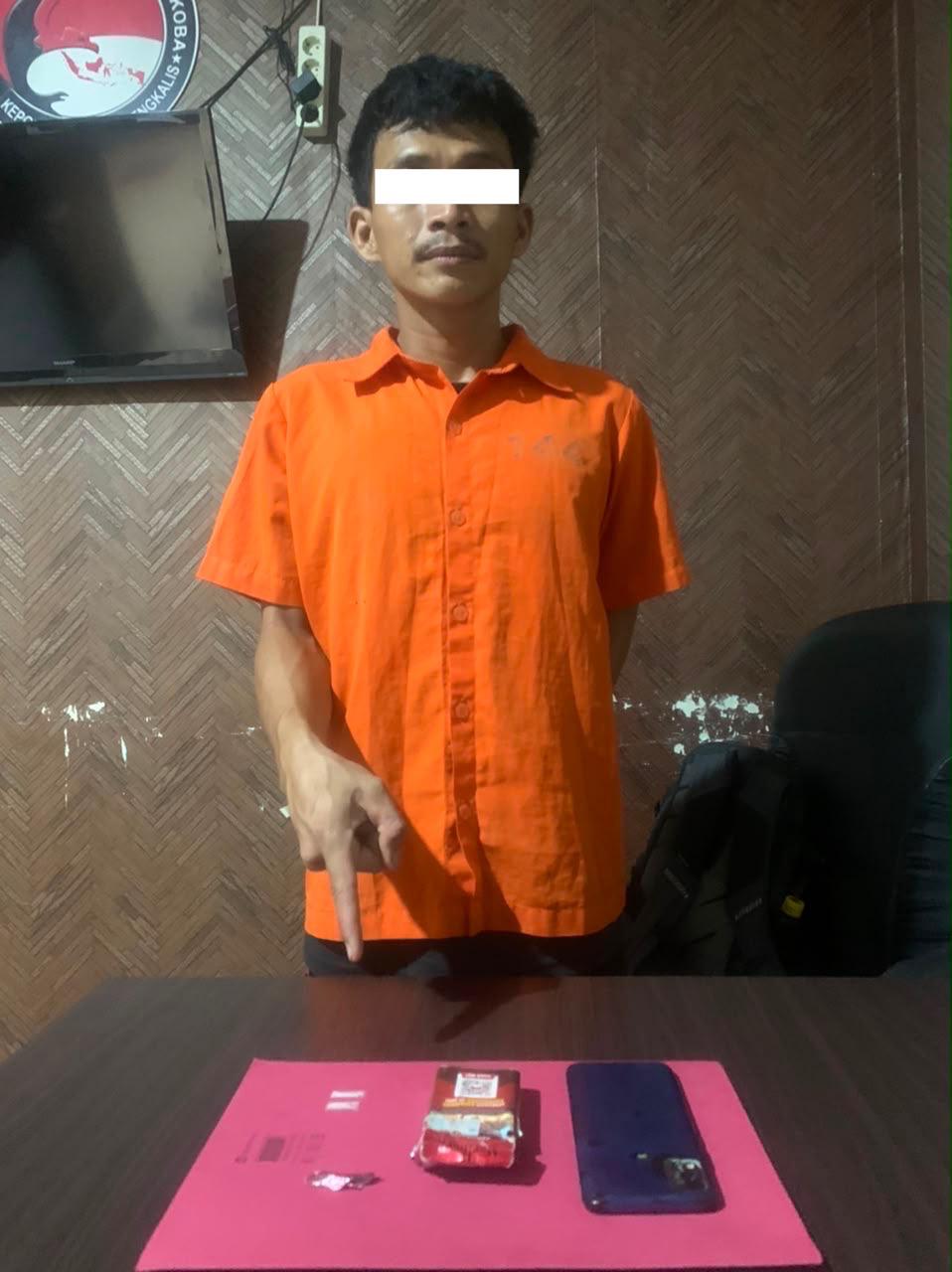 Polres Bengkalis Tangkap RS Pelaku Peredaran Sabu 0,11 Gram Barang Bukti
