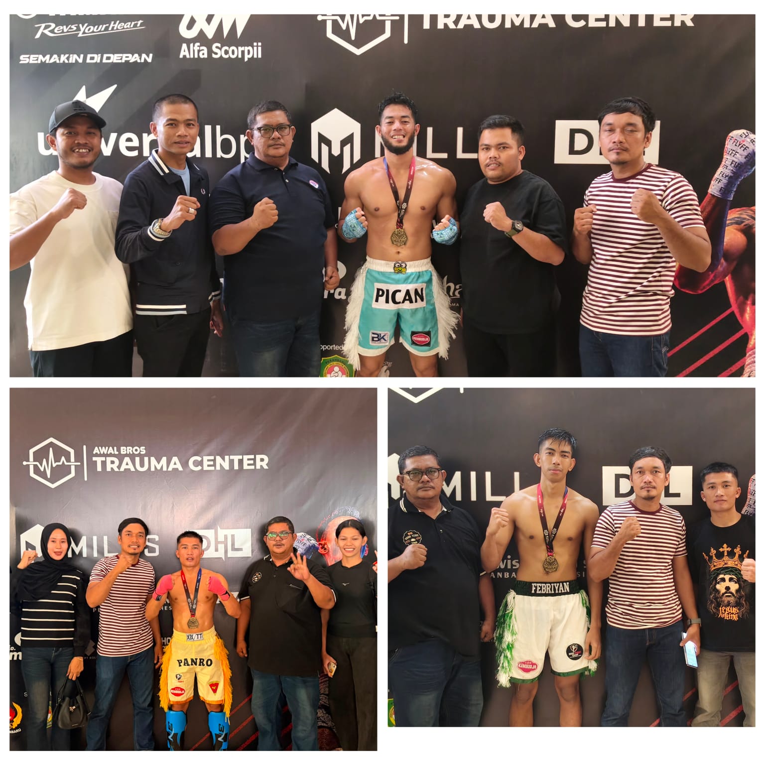Raih 3 Medali Emas Bersama Coach Hady Sucipto Kick Boxing Bengkalis