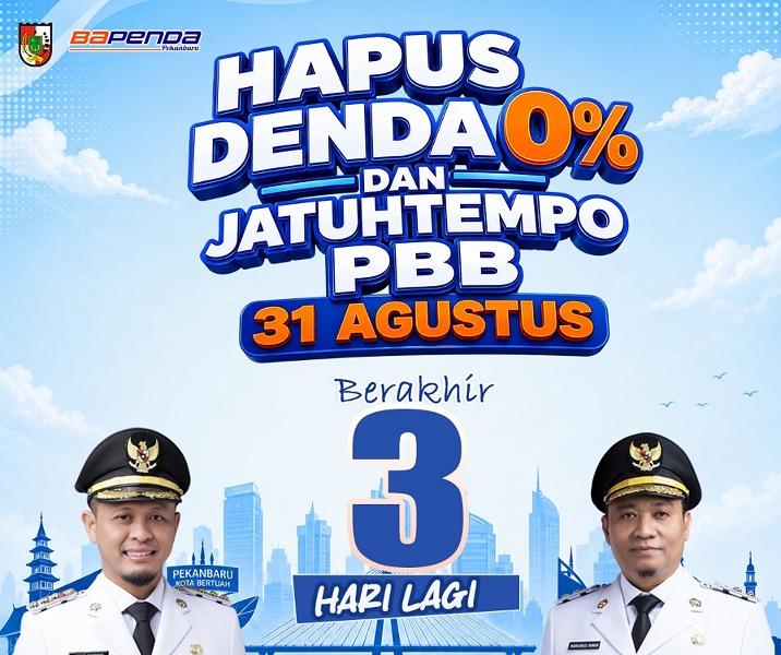 Bapenda Pekanbaru membuka layanan pada Sabtu dan Minggu di penghujung bulan Agustus 2026. Foto: Istimewa.