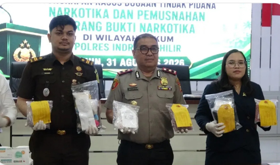 Barang bukti narkoba yang dimusnahkan Polres Inhil