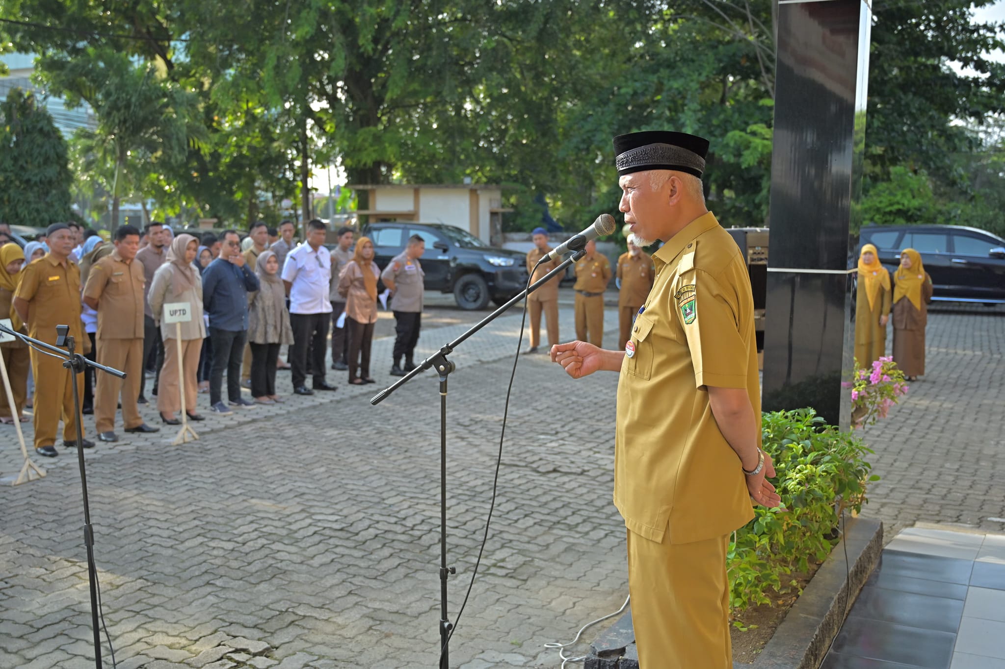 Gubernur Sumatera Barat (Sumbar), Mahyeldi Ansharullah saat memberikan amanat