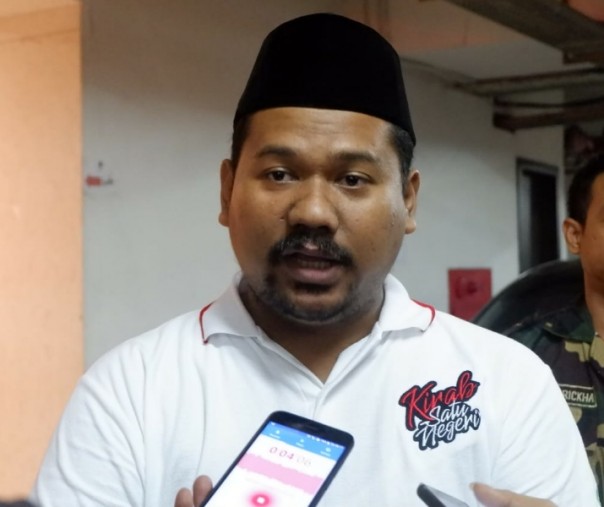 Ketua GP Anshor Riau Purwaji, usai acara Jumat malam di Pekanbaru