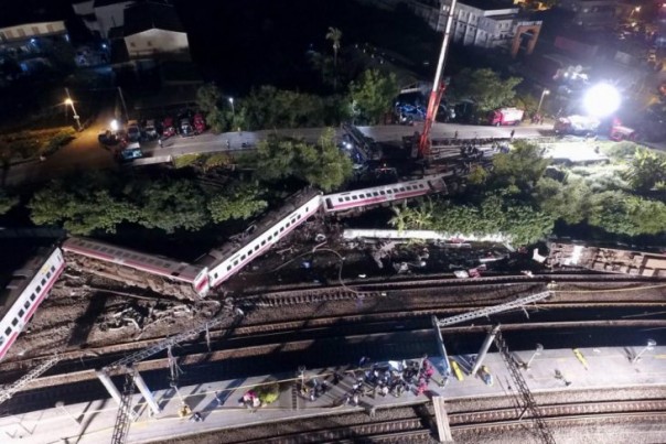 Kecelakaan maut kereta api di Timur Laut Taiwan. 