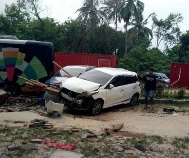 Kondisi Tanjung Lesung, Padeglang, Banten pada Minggu (22/12/2018). Foto: Tempo.