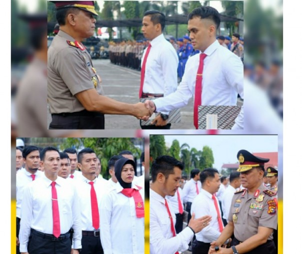 Kapolda Riau Irjen Eko memberikan reward kepada 37 personel di Polresta Pekanbaru atas prestasinya.