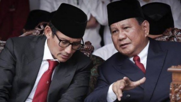 Pasangan Capres dan Cawapres nomor urut 02, Prabowo Subianto-Sandiaga Salahuddin Uno