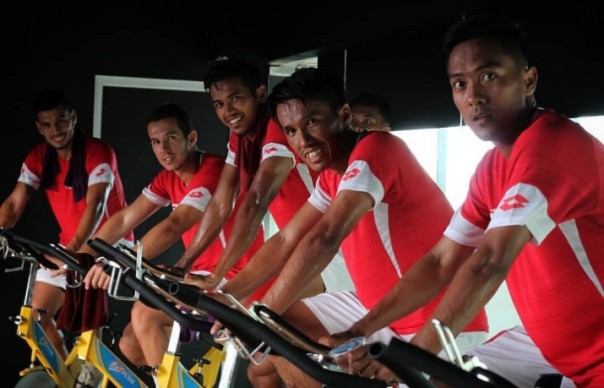 Skuad Semen Padang FC saat menjalani latihan rutin