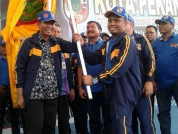 Ketua KONI Kota Pekanbaru, Anis Murzil saat pembentukan kontingen Pekanbaru untuk Porprov IX Riau beberapa waktu lalu
