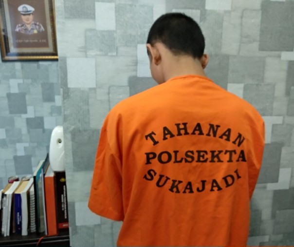 Si Pitung, pelaku jambret 10 TKP yang dibekuk Polsek Sukajadi (Foto: Riau1)