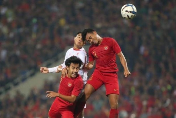 Aksi skuad Timnas Indonesia U-23 lawan Vietnam di ajang penyisihan Piala AFC 2019
