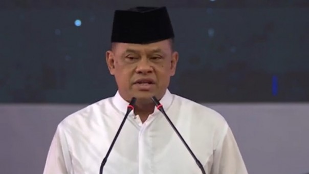 Mantan Panglima TNI, Jenderal (Purn) Gatot Nurmantyo saat menghadiri acara pidato kebangsaan Indonesia Menang bersama Prabowo-Sandi di Jawa Timur