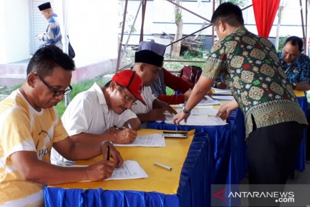 Suasana Rapat Pleno Rekapitulasi suara KPU Kota Palu, Sulawesi Tengah, Kamis. 